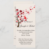 Programme Red Heart Tree on Ivory Wedding Program (Devant / Derrière)