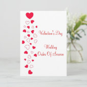 Programme Red Hearts Design Valentines Day Mariage (Debout devant)