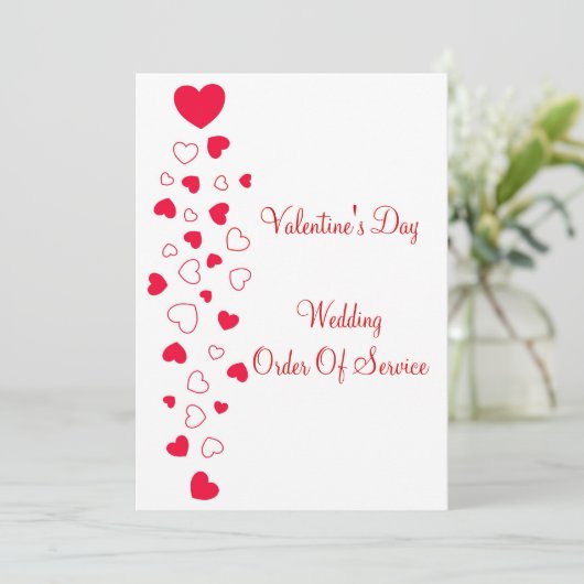 Programme Red Hearts Design Valentines Day Mariage (Debout devant)