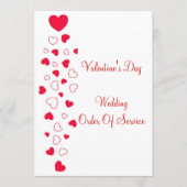 Programme Red Hearts Design Valentines Day Mariage (Devant)