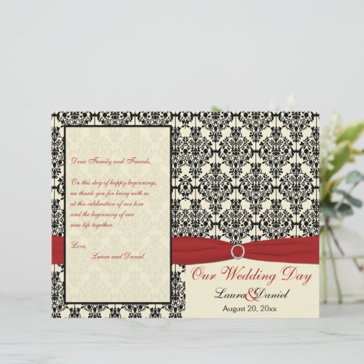 Programme Red, Ivory et Black Mariage damassé (Debout devant)