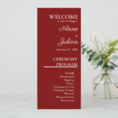 Programme Red Modern Minimalist Bridal Program QR Code (Debout devant)