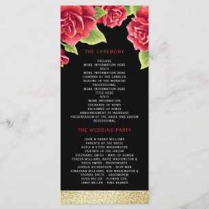 Programme Red Roses Black & Gold Parties scintillant Program