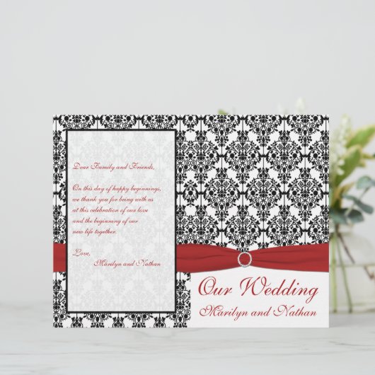 Programme Red, White et Black Mariage damassé (Debout devant)