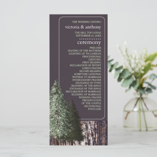 Programme Redwoods & Bark, Mariage rustique (Debout devant)