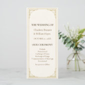 Programme Refined Gold Frame Wedding Program (Debout devant)