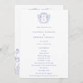 Programme Regency Blue Monogram Crest Mariage (Devant / Derrière)