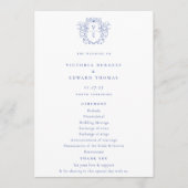 Programme Regency Blue Monogram Crest Mariage (Devant)
