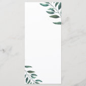 Programme Remerciement de botanique de verdure de table Mess (Dos)