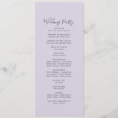 Programme Repère de lavande rustique Mariage violet clair (Dos)