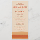 Programme Rétro Aquarelle Stripes Terracotta Orange Mariage (Devant)