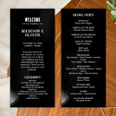 Programme Retro Black and White Vinyl Record Wedding Program