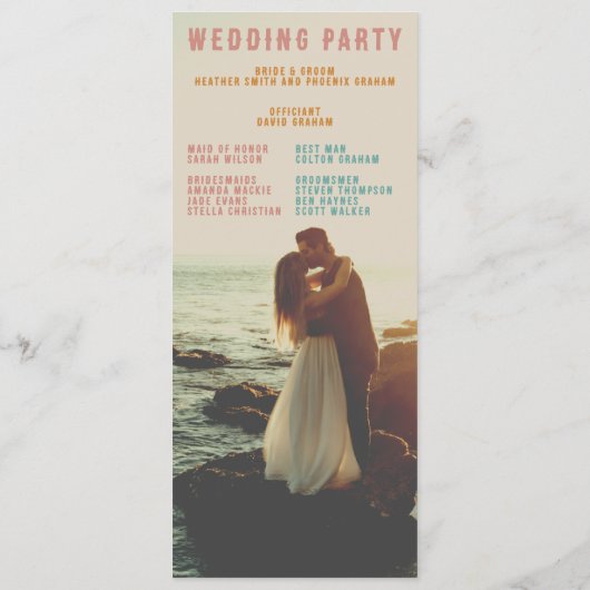 Programme Retro Bold Typographie Bright Photo Mariage (Dos)
