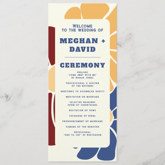 Programme Retro Super Boho Chic Floral Mariage (Devant)