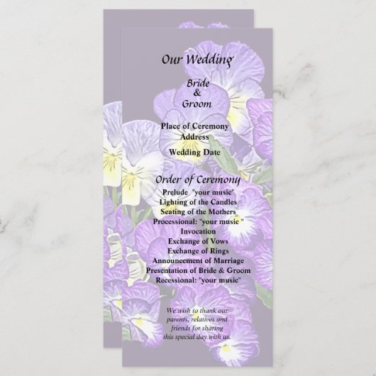 Programme Réunion de la famille Pansy (Devant / Derrière)