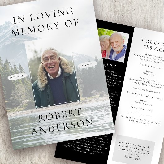 Programme River Mountain In Love Memory Funeral Program