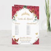 Programme Robe blanche de Flore rouge Quinceañera Ordre des  (Dos)