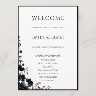 Programme Romantic Floral Wedding Soft Elegant