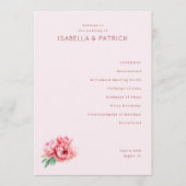 Programme Romantic Pink Floral Wedding Ceremony Program (Devant)