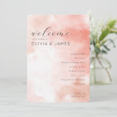Programme Romantic Pink Watercolor Wedding Schedule (Debout devant)