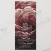 Programme Romantic Red Rose Burgundy Wedding Program (Dos)