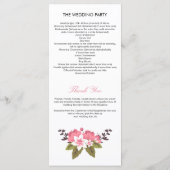 Programme Romantique de mariage floral (Dos)