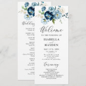 Programme Romantique Marine bleu Floral Mariage Appartement  (Devant / Derrière)