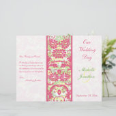 Programme rose, blanc, vert, Mariage damassé jaune (Debout devant)