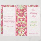 Programme rose, blanc, vert, Mariage damassé jaune (Devant / Derrière)