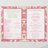 Programme rose, blanc, vert, Mariage damassé jaune (Dos)