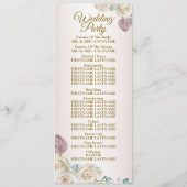 Programme Rose blanche rose eau-forte aquarelle dorée Mariag (Dos)