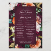 Programme Rose de Bourgogne Ranunculus Mariage (Devant)