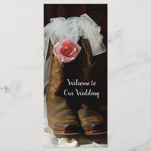 Programme Rose de pays rose et Bottes de garçon Mariage de l (Devant)