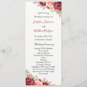 Programme Rose de Pêche de Bourgogne Aquarelle Mariage Flora (Devant)