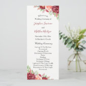 Programme Rose de Pêche de Bourgogne Aquarelle Mariage Flora (Debout devant)