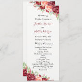 Programme Rose de Pêche de Bourgogne Aquarelle Mariage Flora (Devant / Derrière)