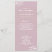 Programme Rose floral chic violet simple Mariage minimal (Devant)