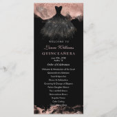 Programme Rose Gold & Black Quinceañera Order of Events (Devant)