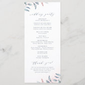 Programme Rose Gold Dusty Blue Greenery Mariage géométrique (Dos)