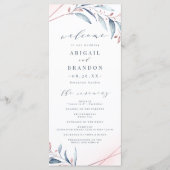 Programme Rose Gold Dusty Blue Greenery Mariage géométrique (Devant)