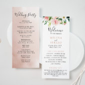 Programme Rose Gold Elegant Fall Flowers Mariage