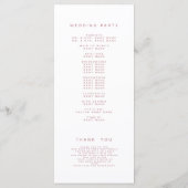 Programme Rose Gold Simple Script Modern Photo Mariage (Dos)