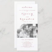Programme Rose Gold Simple Script Modern Photo Mariage (Devant / Derrière)