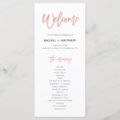 Programme Rose Gold Sweet Fairytale Mariage Ceremony Program (Devant)