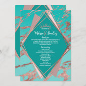 Programme Rose Gold Turquoise Green Marble Diamants Programm (Devant / Derrière)