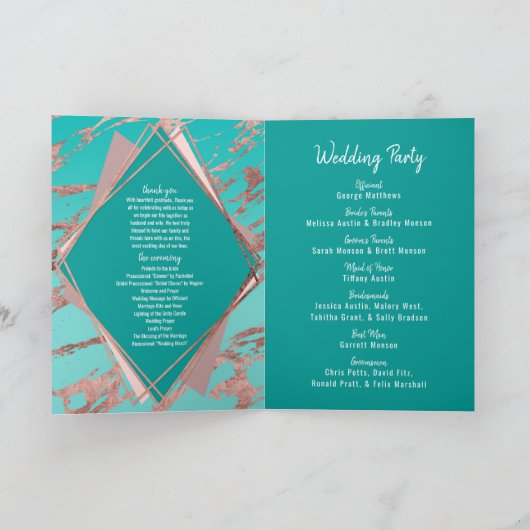 Programme Rose Gold Turquoise Green Marble Diamants Programm (Intérieur)
