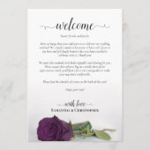 Programme Rose Mariage Violet Foncé de Prune Bienvenue & Iti (Devant)