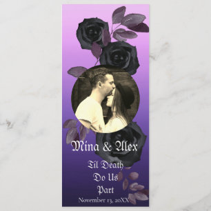 Programme Rose moderne violet noir Goth Mariage photo