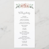 Programme Rose Poussiéreuse Fleurs Aquarelle Élégant Mariage (Dos)