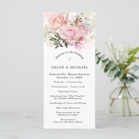 Programme Rose rose pâle Floral do-it-yourself Mariage (Debout devant)